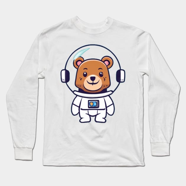 Fashion Astronaut Bear Long Sleeve T-Shirt by TopTeeDesigns